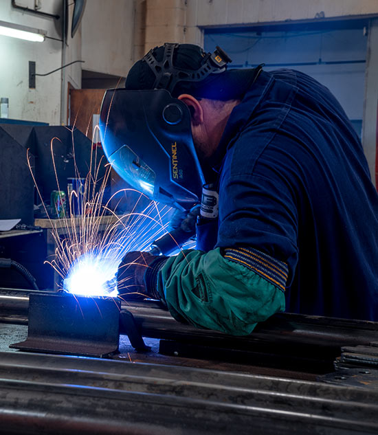 Indiana Welder at Metal Fabrication Plant